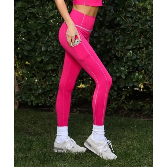 SPLITS59 Tread Highwaist Techflex 7/8 Legging Dragonfruit Pink Sz S